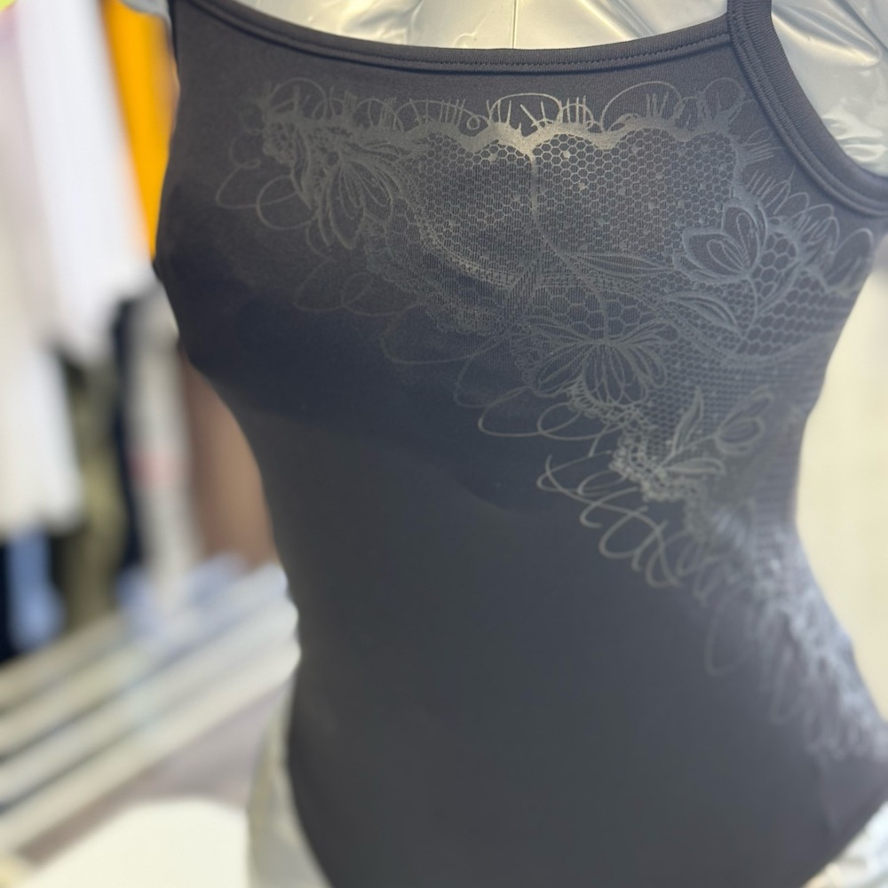 Black Floral Leotard